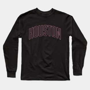 Houston Pink Outline Long Sleeve T-Shirt